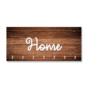 jaipurcrafts premium home printed wooden key holder 29 cm x 145 cm x 04 cm - 7 hooks
