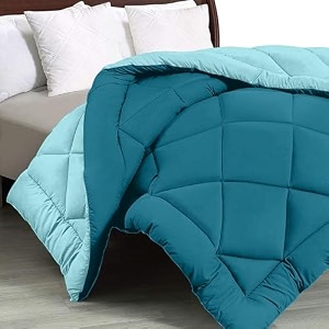 jaipurfabric microfiber 300 gsm reversible ac comforterblanket for winterquiltduvets 8434 x 9334 ocean blue-teal blue