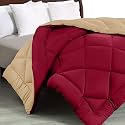 JaipurFabric® Microfiber 300 GSM Solid Double Bed Reversible AC Comforter/Blanket for Winter/Quilt/Duvets (84" X 93"), Pink-Off White