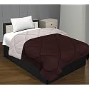 JaipurFabric® Microfiber 300 GSM Solid Single Bed Reversible AC Comforter/Blanket for Winter/Quilt/Duvets (60" X 90"), Dark Brown-Off White