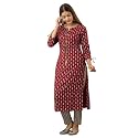 Jaipurite Women39s Rayon Printed Straight Kurta in