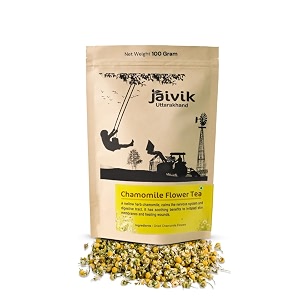 jaivik uttarakhand - chamomile herbal tea 50 g natural caffeine-free relaxing brew antioxidant-rich de-stressing promotes good sleep pack of 1