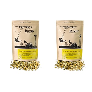 jaivik uttarakhand - dried loose leaf chamomile tea 200 g sweet mellow soothing earthy flavour promotes fat burning vegan pack of 2