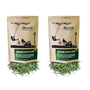 jaivik uttarakhand - lemongrass herbal tea loose leaves 200 g detoxify glowing skin pack of 2