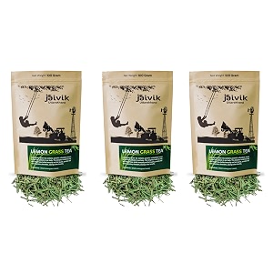 jaivik uttarakhand - lemongrass herbal tea loose leaves 300 g dried leaf helps in detoxify glowing skin hair pack of 3
