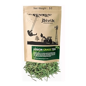 jaivik uttarakhand - lemongrass herbal tea leaves 50 g dry leaves flower based decaffeinated loose leaves boost metabolism