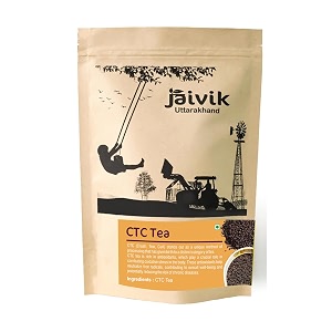 jaivik uttarakhand - whole leaves ctc tea 100 g crush tear curl refreshing hot or iced rich flavour strong chaipatti pack of 1