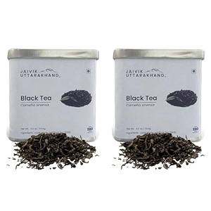 jaivik uttarakhand - unblended single origin black loose leaf tea 200 g natural drink for health pack of 2