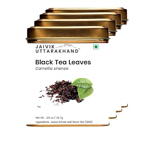 jaivik uttarakhand - dry black leaf tea 300 g healthy natural drink for daily relief brew hot or iced pack of 3