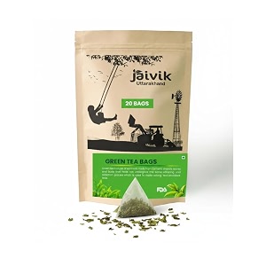 jaivik uttarakhand - green herbal tea bags 20 weight loss energy brew no sugar decaf nutrition pack for healthy lifestyle pack of 1