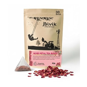 jaivik uttarakhand - rose petal herbal tea 30 teabags pack of 1