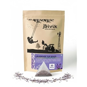 jaivik uttarakhand - lavender flowers buds tea bags 30 sun dried flowers lavandula angustifolia hair growth blood pressure pack of 1
