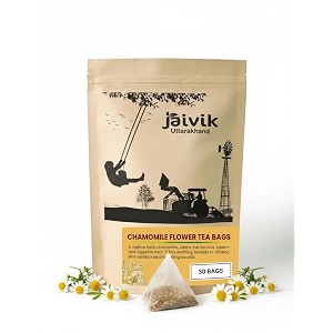 jaivik uttarakhand - chamomile tea bags 30 count sweet mellow amp soothing earthy flavour supports fat burning herbal infusion vegan caffeine free pack of 1