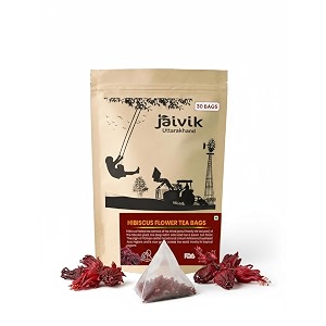 jaivik uttarakhand - hibiscus herbal tea bags 30 teabags pack of 1