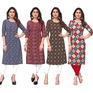 JAKHANA Womens Crepe Printed Casual Straight Calf