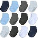 JAKIDAR 12-Pair Baby Socks Non-Slip Cotton Toddler