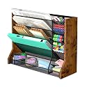 Jakyitvi 5 Tiers Ironwood Wall Desk File Holder Organizer Organizer, Brown