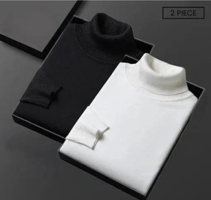 Jalapeno Solid High Neck Casual Men Black