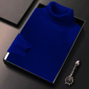 Jalapeno Solid High Neck Casual Men Blue