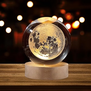universal 3d crystal ball lamp  usb table led night light wooden crystal ball for decoration creative gift for birthday home decor kids room teens moon