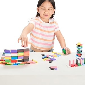amazon brand - jam amp honey- 54pcs premium hardwood tumbling tower4 dices  wooden building blocks  stacking tower game party game birthday gift for adults and kids age 6 multiplayers