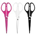 JAM PAPER Arts &amp; Crafts Scissors Set - 6 3/4 Inch - Assorted Colors - Ergonomic Handle &amp; Stainless Steel Pointed Tip Blades - 3/Pack