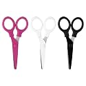 JAM PAPER Multi-Purpose Mini Scissors Set - 5 Inch - Assorted Colors - Soft Grip &amp; Stainless Steel Precision Blades - 3/Pack