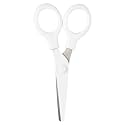 JAM PAPER Multi-Purpose Mini Scissors - 5 Inch - White - Soft Grip &amp; Stainless Steel Precision Blades - Sold Individually