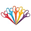 JAM PAPER Multi-Purpose Precision Scissors Set - 8 Inch - Rainbow Assortment - Ergonomic Handle &amp; Stainless Steel Blades - 5/Pack