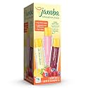 Jamba Smoothie Pops Variety Pack, 16 Count – 100% Fruit Juice Freezer Pops, No Added Sugar, or Colors, 4g Fiber per Serving – Mango-a-go-go, Razzmatazz & Strawberries Wild