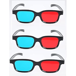 jd-05-3 red amp anaglyphblue 3d plastic frame glasses 3 pcspack for 3d moviebooksmagazine