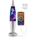 JAMBO Beautiful Liquid Lamp with USB Ports, 16" Motion Light with Blue Liquid Purple Wax, Relaxing Nightlight, Mood Light for Bedroom, Living Room, Office - Adults, Teens, Kids