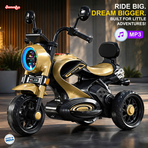 jammbo kids 3 wheel battery operated ride on bike with music  led lights bike battery operated ride on