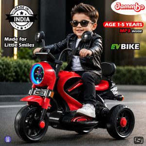 jammbo kids 3 wheel battery operated ride on bike with music  led lights bike battery operated ride on