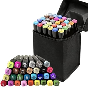 dual tip art markers colours with carrying case for painting sketching calligraphy drawing non toxic twin head permanent colouring markers for kids adult beginners 30 markers
