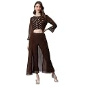 Janasya Women39s Georgette Ethnic Motifs Top with