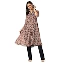 Janasya Women39s Chiffon Floral Relaxed Kurta