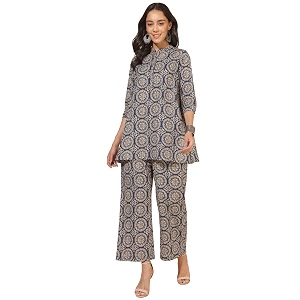 Janasya Womens Pure Cotton Ethnic Motifs Printed