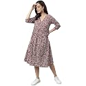 Janasya Women39s Cotton Floral Print Angrakha Dress