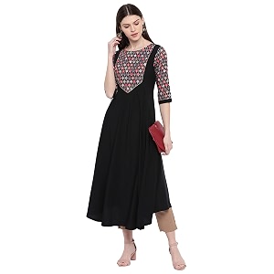 Janasya Womens Crepe Regular Kurta