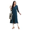 Janasya Women39s Dobby Chiffon Self Design Flared