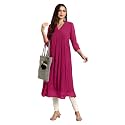 Janasya Women39s Dobby Chiffon Self Design Flared