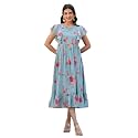Janasya Women39s Georgette Floral Printed Tiered Dress