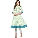 Janasya Women39s Multicolor Cotton Floral Print Anarkali