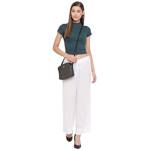 janasya women39s pure cotton palazzo pant
