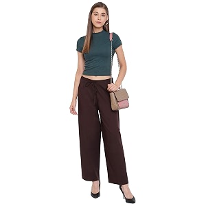 janasya women39s pure cotton palazzo pant
