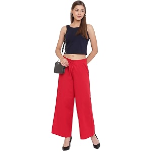 janasya women39s pure cotton palazzo pant