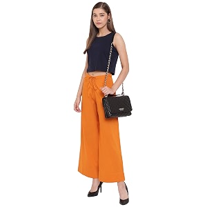 janasya women39s pure cotton palazzo pant