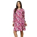 Janasya Women39s Purple Linen Cotton Floral Printed