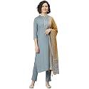 Janasya Women39s Rayon Kurta With Pant and